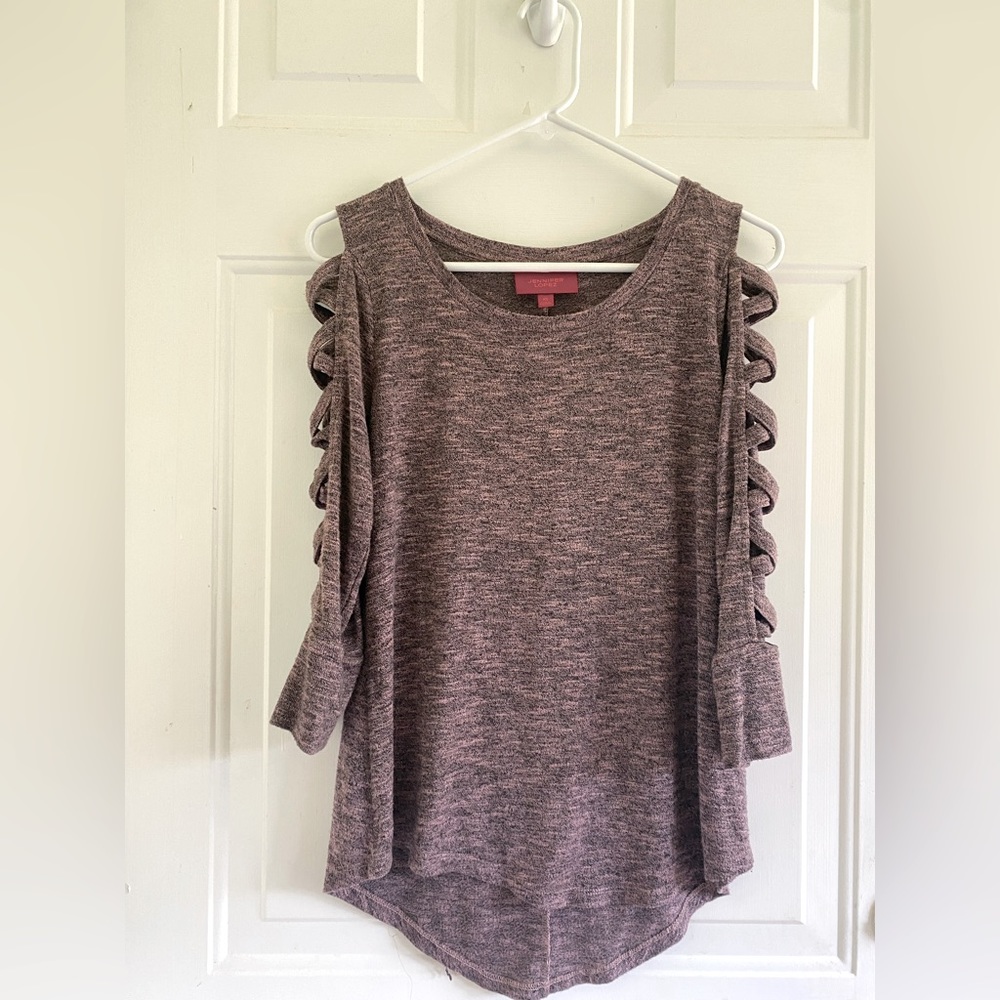 Jennifer Lopez Dusty Rose Crewneck Sweater